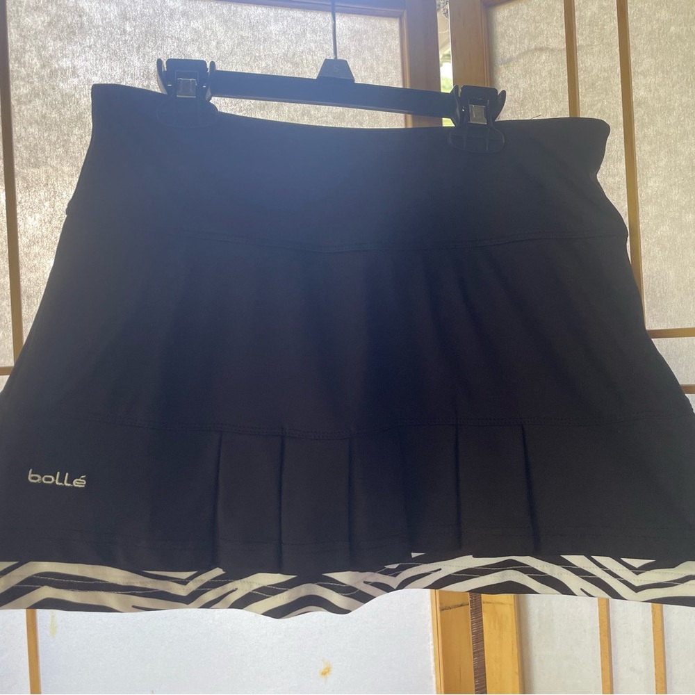 Bollé mini skirt with subtle zebra print and shorts underneath tennis athletic